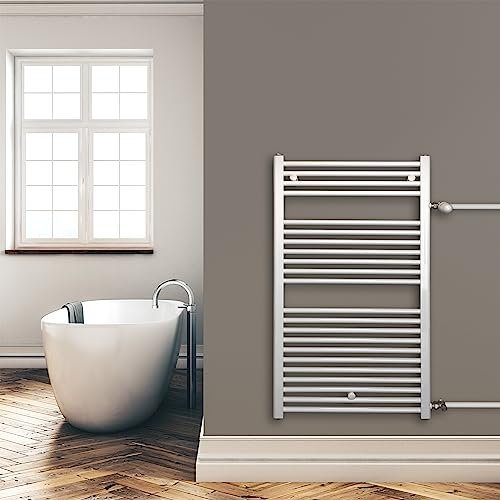 Austausch Badheizkörper Bad Renovierung Heizkörper mit Seitenanschluss Nabenanschluss weiß (1160 x 600 (Anschlussmaß 940) mm) (600 Watt nach EN442)