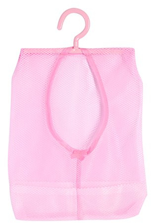 SEAFRONT Hängender Aufbewahrungstasche, Mehrzweck Badezimmer Aufbewahrungskorb Dusch Hängeregal Camping Mesh Socken Strümpfe, Kosmetik, Shampoo Hängeaufbewahrung Organizer Halter (Rosa)