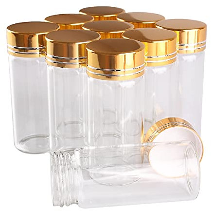 SYLALE 24 pezzi 30ml 30 * 70mm Bottiglie di vetro vuote con tappi dorati Bottiglie di profumo di vetro trasparente Bottiglie di spezie Contenitore di vetro