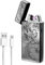 RUIZHI Electric Lighter, Electric Lighter Rechargeable USB with Cool Flameless, Electric Plasma Windproof Lighter with Dual Arc, Electric Lighters for Candles, Camping, Gifts for Dad,Men（gray）