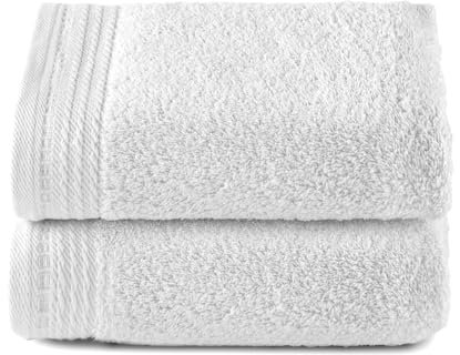 Top Towel - Premium - Große Badetücher - Badetücher - 2 Handtücher - 50 x 100 cm - 100 % Baumwolle - 600 Gramm – Weiß
