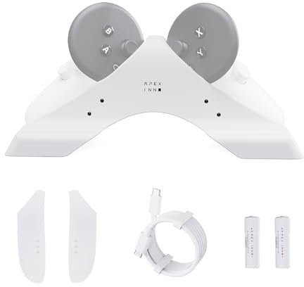 APEXINNO Controller Charging dock for Meta Quest 3S Meta Quest 3, Accessories, Docking Station for Oculus Quest 3S/3, Controller Charger with 2 Rechargable Batteries
