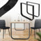 ML-Design Lot de 2 Pieds de Table L80xH72 cm, Forme de O, Noir, en Acier Peint par Poudrage, Design Industriel, Piètement de Meuble DIY, Patins de Table à Manger Bureau, Matériel de Montage Inclus