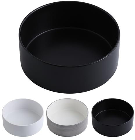 Addogyy Black Dog Bowl Ceramic for Medium Large Breed,Dog Food Water Dish Heavy Weighted, Non Slip Porcelain Extra Large Big 9.4 in Pet Bowl