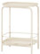 VASAGLE Table d’Appoint à 2 Niveaux, Petite Table Basse en Métal, avec Plateau, Style Moderne, Utilisation Intérieure et Extérieure, Salon, Chambre, Balcon, Blanc Crème LET243W01