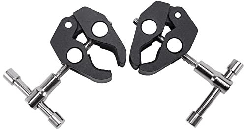 Gokoti 2Pack Super Clamp Crab Clamp Photography with / 1/4 and 3/8 inch Thread Rod Clamp Pliers Clip for DSLR Rig Cameras, 15mm Rods, Lights, Umbrellas, Hooks, Shelves, Plate Glass