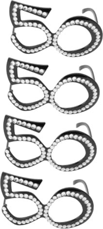 Ciieeo 4 Stücke Einzigartige Anzahl Stil Geburtstag Gläser Photo Booth Requisiten Glitter Rahmen Neuheit Brillen