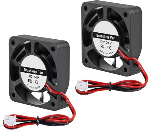 2Pcs 4010 24V Dual Ball Fan XH2.54-2Pin 40mm Fan 1.57in Dual Ball Cooler DC 24V Brushless Cooling 40x40x10mm Fan Cooler Fan for 3D Printer, Heatsink Fan, PC Computer Case Industry Cooling Fan