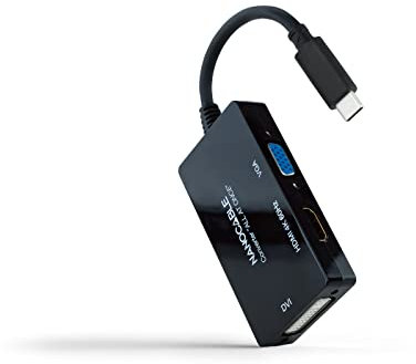 Blendend Convertidor USB-C a HDMI, DVI y VGA - Conexiones múltiples para proyecciones y visualización en Pantallas externas.
