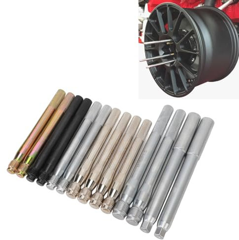 TQQEPOOL 14 Stück Radbolzen-Ausrichtungsstift aus Kohlenstoffstahl, Rad-Einbau-Anleitungswerkzeuge, professioneller, verschleißfester, Rutschfester Radbolzen-Ausrichtungsstift,