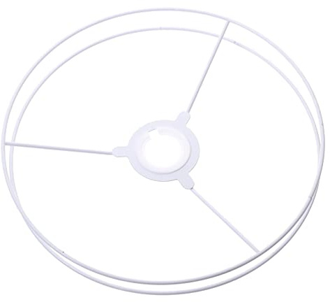 Lampenschirmring Satz, 25cm Metall, Weihnachten Party | 1 Satz, Solide und Stabil, für Selbstgemachte Schirme, Vintage und Modern, Rund, Weiß