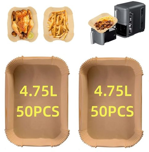 Lifemaison Papier Cuisson pour Ninja Air Fryer Pour Air Fryer Ninja Double Stack XL SL400EU 9,5L,100 Pièces 21x14cm Rectangulair Paper Liners Friteuse,Accessoires Moule pour Ninja AF300EU/AF400EU