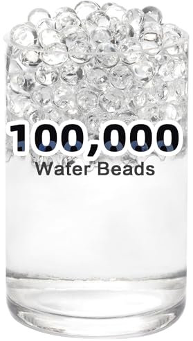 Awrmoo 100000 Water Beads Clear,Water Gel Jelly Beads for Vases Filler,Floting Candles,Wedding Centerpiece,Christmas Decoration,Floral Arrangement,Home Decoration