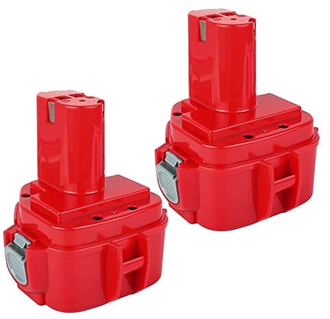 Lot de 2 batteries de rechange 1220 5,0 Ah pour Makita 12 V NI-Mh 1220 1222 PA12 1233S 1234 1233 1235 1235B 1235F 192696-2 192698-8 192698-A 1933 138 à 99. 193157-5