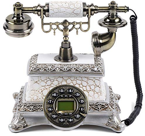 Retro Telefon, Vintage Antik Tischtelefon Wählscheibentelefon mit Wählscheibe Retro Nostalgie Telefon Schnurgebunden Festnetztelefon Dekoration Heimbürotelefon Haustelefon