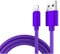 AR&M iPhone Charger Cable 2-Pack (1m, 2m, 3m), MFi Certified Lightning Cable, Fast Charging, Nylon Braided – Compatible with iPhone 14 13 12 11 XS XR X Pro Max Mini 8 7 6S 6 Plus 5S (2, purple, 3m)