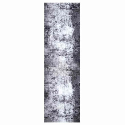 vidaXL Kitchen Rug Grey 150 x 45 cm Velvet, Stylish Velvet Rectangle Kitchen Rug, Soft Surface Mat, Absorbent Indoor Floor Piece, Modern Non-Slip Design, Easy Wash