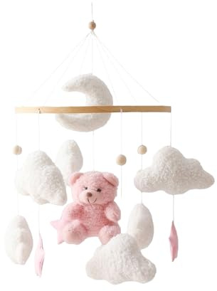 Mobile für Kinderbett | Mobile für Kinder mit Wolken und Sternen - Sensorisches Spielzeug zum Aufhängen mit 360-Grad-Drehung für Decke Wand Kinderbett Kindergarten Mädchen