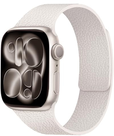 G-ficu Magnetic Sport Silicone Band for Apple Watch Straps Women Men 38mm 40mm 41mm 42mm(Series 11/10), Soft and Breathable iWatch Strap for Apple Watch Strap Series 11 10 9 8 7 6 5 4 3 SE3, Starlight