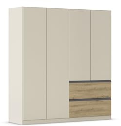 Rauch Möbel Costa, Kleiderschrank, Farbe Beige/Eiche Artisan, Breite 181 cm | Schrank, 4-türig, 2 Schubladen, Push-to-open, Zubehör Classic, für Schlafzimmer, Kinderzimmer, Babyzimmer, Garderobe