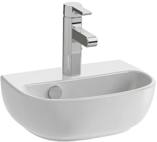 Lavamanos pequeño JACOB DELAFON Medidas 36x26cm Con embellecedor de rebosadero 1 orificio central para grifería ODÉON UP E4761-00