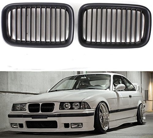 Beside_Auto E36 92-96 Frontgrill aus ABS-Kunststoff, Schwarz, 1 Paar (JK041)