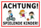 Melis-Folienwerkstatt Schild - Spielende Kinder - 60x40cm | 3mm Aluverbund - S00040-036-B - 20 Varianten