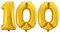 WeAreAwesome Folien-Ballon Luft-Ballon Zahl 100 Gold 60CM XL Aufpusten Geburtstag Jubiläum Jahrestag Feier