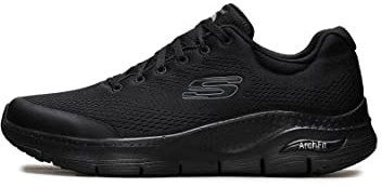 Skechers Arch Fit, Scarpe da Ginnastica Uomo, Black Textile Synthetic Trim, 46 EU