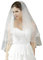 LONTG Brautschleier 2-lagiger Softtüll Braut Hochzeit Schleier Pailletten Perlen Deko Kurzer Schleier 80cm-100 cm lang Weißer Tüll mit Kamm Einheitsgröße Kopfschmuck Hochzeit Brautkleid Zubehör