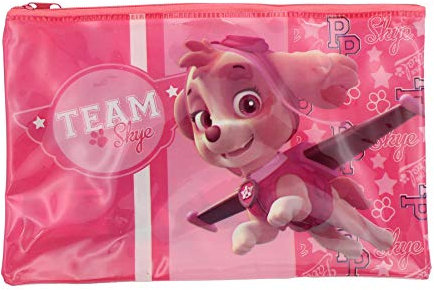 Trousse PVC 24x15cm - Papeterie - Matériel scolaire - Pat Patrouille - Rose