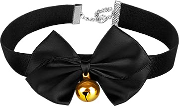 EIS Halsband | mit Herz-Details | Glattleder-Optik | größenverstellbar | inkl. Leine | Größe:Verspieltes Halsband Mit Glöckchen | Zubehör | Für Damen