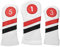 Aigend Putter Headcover - 3PCS PU Leder wasserdichte Club Cover Holz Club Cover Head Cover Set für Headcovers Zubehör(Weiß)
