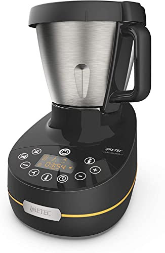 Imetec Cukò Maestro Robot de Cocina con cocción, 20 programas automáticos, 10 Funciones, amasar Pan y Pizza, Capacidad 2 l, 6 raciones, 8 Accesorios, Libro de Recetas 1000 W, Negro