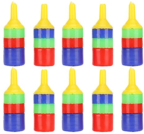 Atyhao Aquarium Air Stones, 10PCS Cylinder Bubble Diffuser for Fish Tank Pump with Colorful Striped Design Plastic Aeration Stone for Freshwater and Saltwater Aquariums