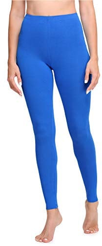 Ladeheid Leggings Damen aus Baumwolle Bequeme und Lange Leggins für Frauen für Frühling Sommer Herbst Winter Saison LA40-133 (Kobalt, XL)
