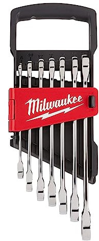 Milwaukee Set di chiavi combinate a cricchetto metriche 12 L 7 pz