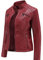 SHADIOA 2021 Lederjacke Damen Reißverschlüsse Frühling Herbst Damen PU Lederjacke Schlank Motor Biker Mantel Weibliche Übergroße,Rot,L