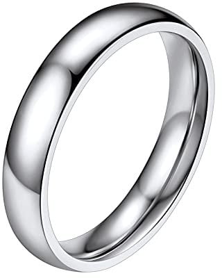PROSTEEL Herren Trauring hochglanzpoliert Bandring Größe 59 Simpel Edelstahl 4mm breit Band Ring Partnerring für Männer Modeschmuck Accessoire für Weihnachten