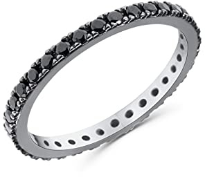 Anellissimo Ring aus echten schwarzen Steinen, für Damen, 925er Silber, mit Zirkonia