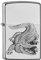Zippo - Croco,Mini Emblem - Satin Chrome - Sturmfeuerzeug, nachfüllbar, in hochwertiger Geschenkbox, 205-27383, Brushed Chrome, Einheitsgröße