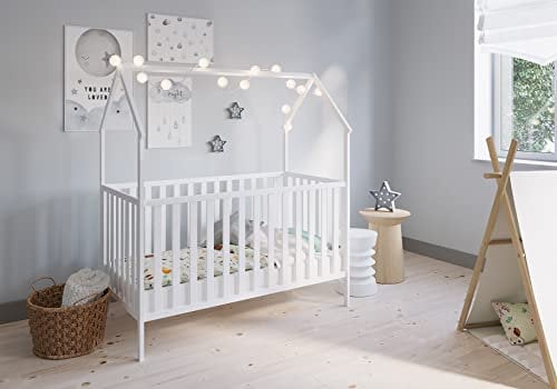 FabiMax Kinderbett Hausbett Schlafmütze, 70x140 cm (weiß, 140x70 cm)
