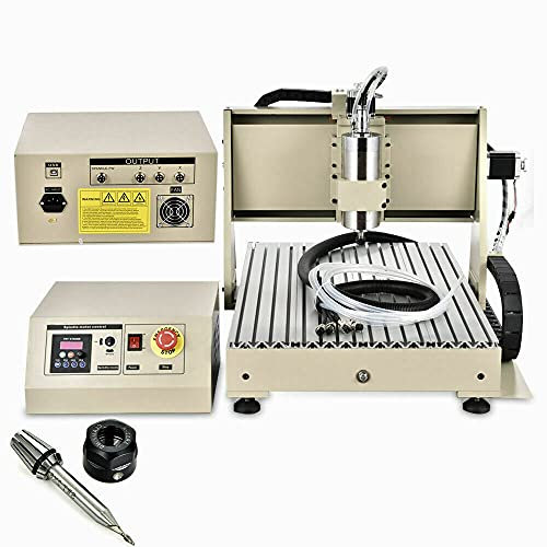Fresadora CNC de 3 ejes, 6040, máquina de grabado USB, router Engraver, kit de grabado, motor de husillo VFD de 1,5 kW + caja de control (3 ejes de eje)