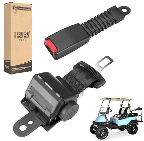 10L0L Golfwagen-Sicherheitsgurte für EZGO, Club Car, Yamaha 42 universelle einziehbare Sicherheitsgurte mit Schnallen – mit DOT-Zertifizierung
