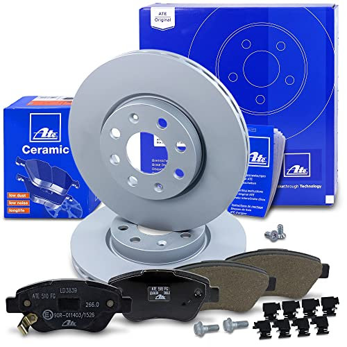 ATE Bremsenset Vorderachse inkl. Bremsscheiben vorne Ø 257 mm belüftet und Ceramic Bremsbeläge vorne Kompatibel mit OPEL ADAM (M13), CORSA D (S07), CORSA D Kasten/Schrägheck (S07)