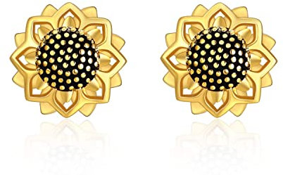 Sonnenblume Ohrringe 925 Sterling Silber Sonnenblumen Ohrstecker Goldene Blume Schmuck Geschenke für Damen und Mädchen