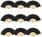 9 Pcs Cloth Hand Fans Silk Fan Handheld Paper Fan Folding Hand Fans Silk Fabric and Bamboo Ribs Handheld Folding Chinese Fan Bamboo Folding Fans Craft Fan Folding Fan for Wall Decoration (black)