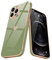 Teageo for iPhone 12 Pro Max Case Cute Heart Pattern for Women Girls Slim Luxury Bling Plating Soft TPU Anti-Scratch Shockproof Bumper Phone Case for iPhone 12 Pro Max, Light Green