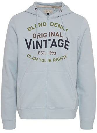 Blend 20715054 Herren Sweatjacke Kapuzenjacke Hoodie mit Kapuze und Reißverschluss Print, Größe:XL, Farbe:Celestial Blue (144210)