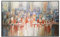 Acrylbilder, Buntes Gitter Stadt Gebäude Flussufer Landschaft Abstrakte Kunst Moderne Kunstwerke Gemälde Handgemalte Ölgemälde Auf Leinwand Wandkunst Für Wohnzimmer Schlafzimmer Büro Wohnkult